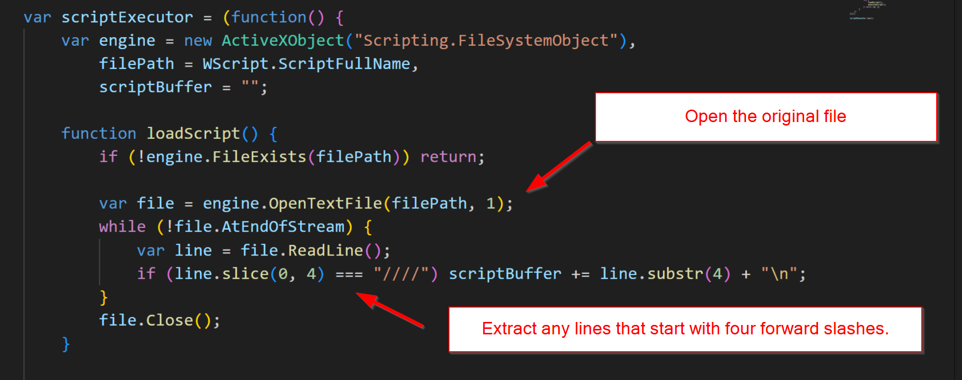 Latrodectus Deobfuscation - Removal of Junk Comments and Self-Referencing Code